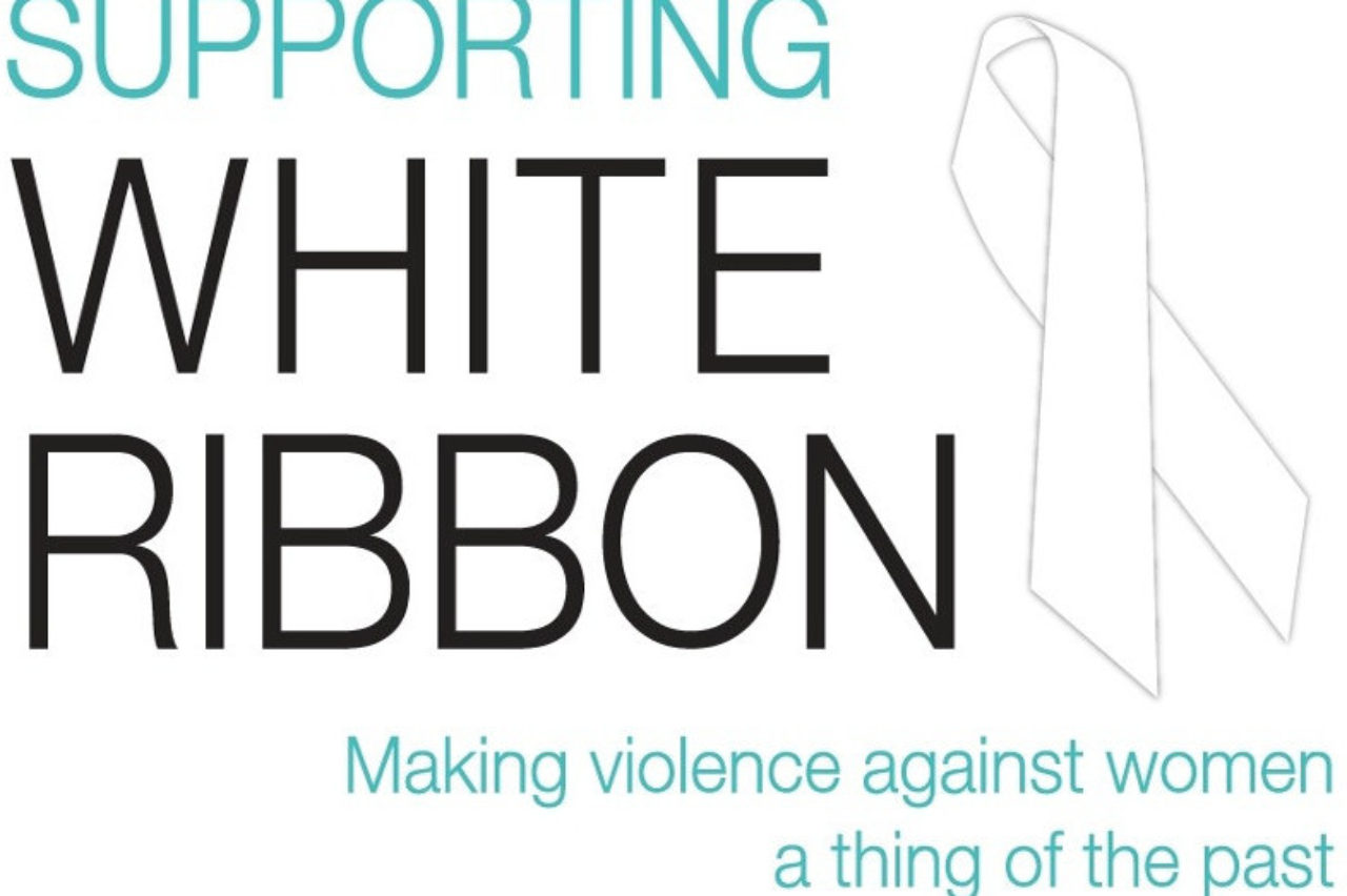White ribbon supporting logo-our-muhc