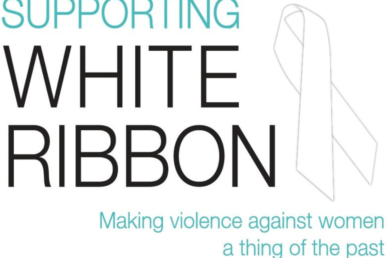 White ribbon supporting logo-our-muhc