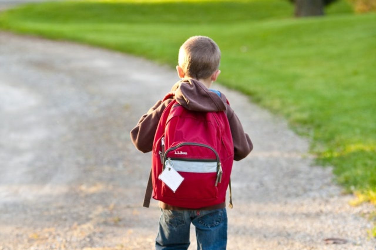 boy-in-brown-hoodie-carrying-red-backpack-while-walking-on-dirt-road-near-tall-trees-207697/